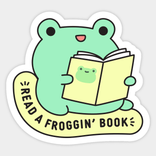 Read a froggin' book Sticker